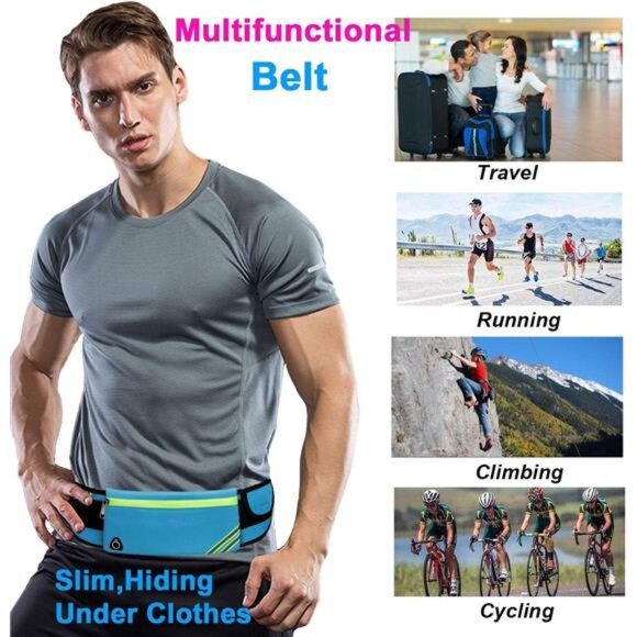 Running Belt Waist Pack Bag,Workout Gear,Gym Fitness Fanny Pack for Phone,Cell - Picture 6 of 14